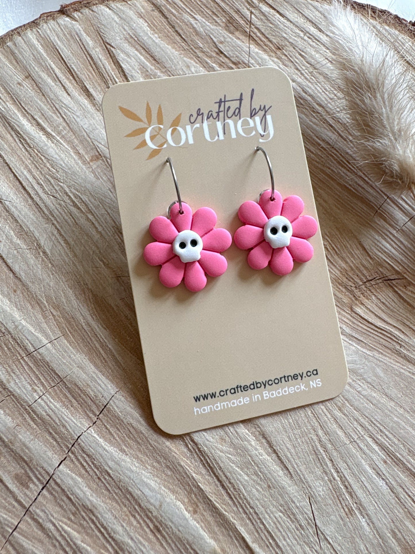 Skull Flower Hoops