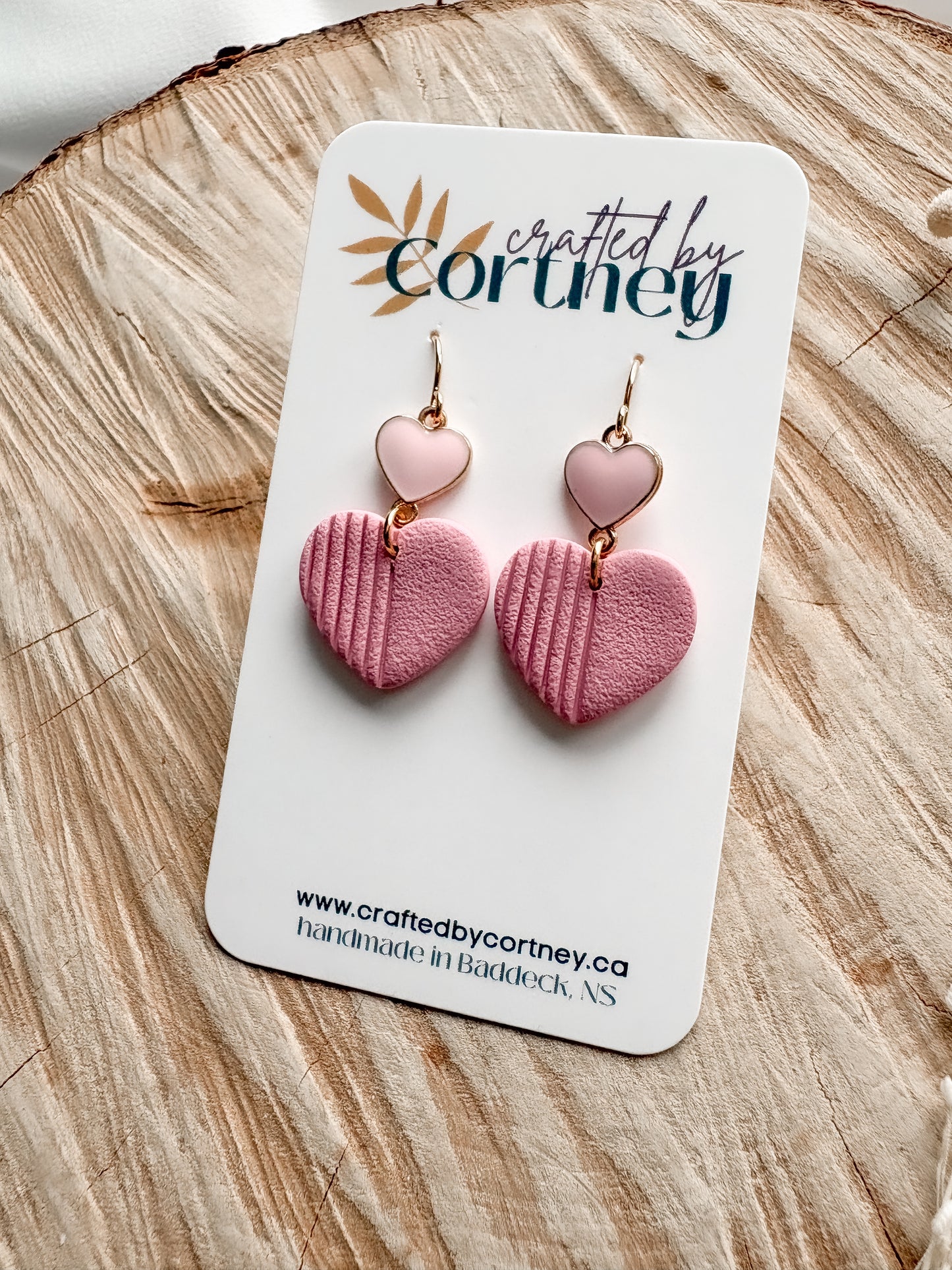 Double Heart drops - Pink