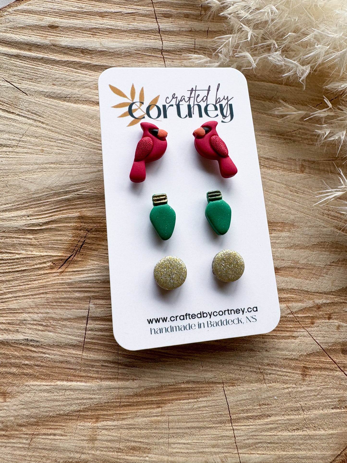 Cardinal / Bulb Stud Trio