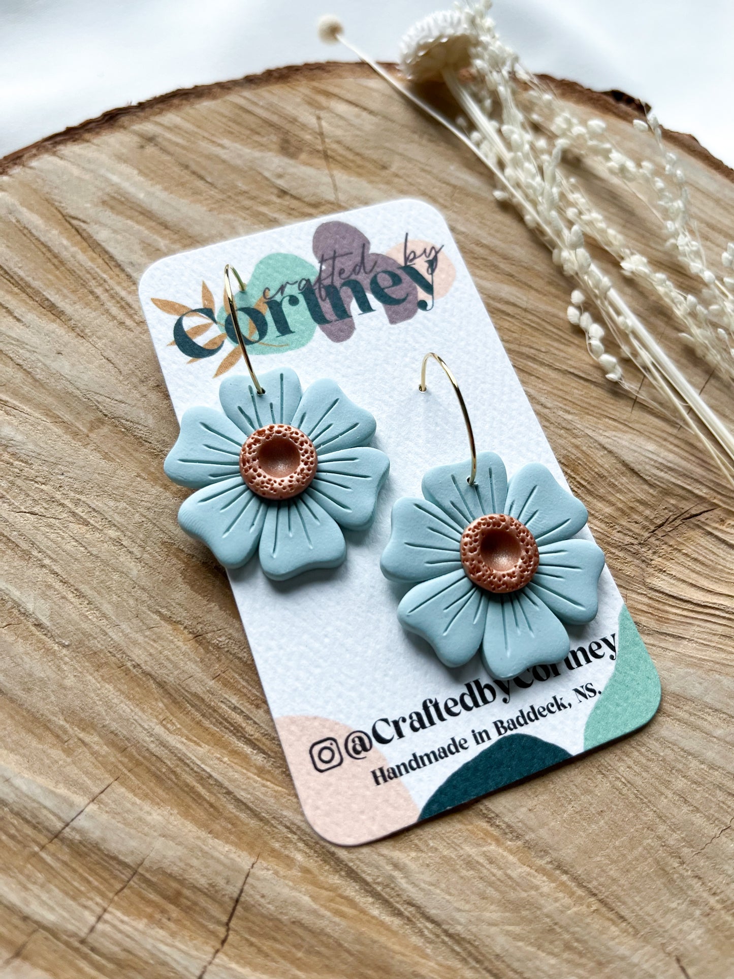 Daisy Hoop - muted blue