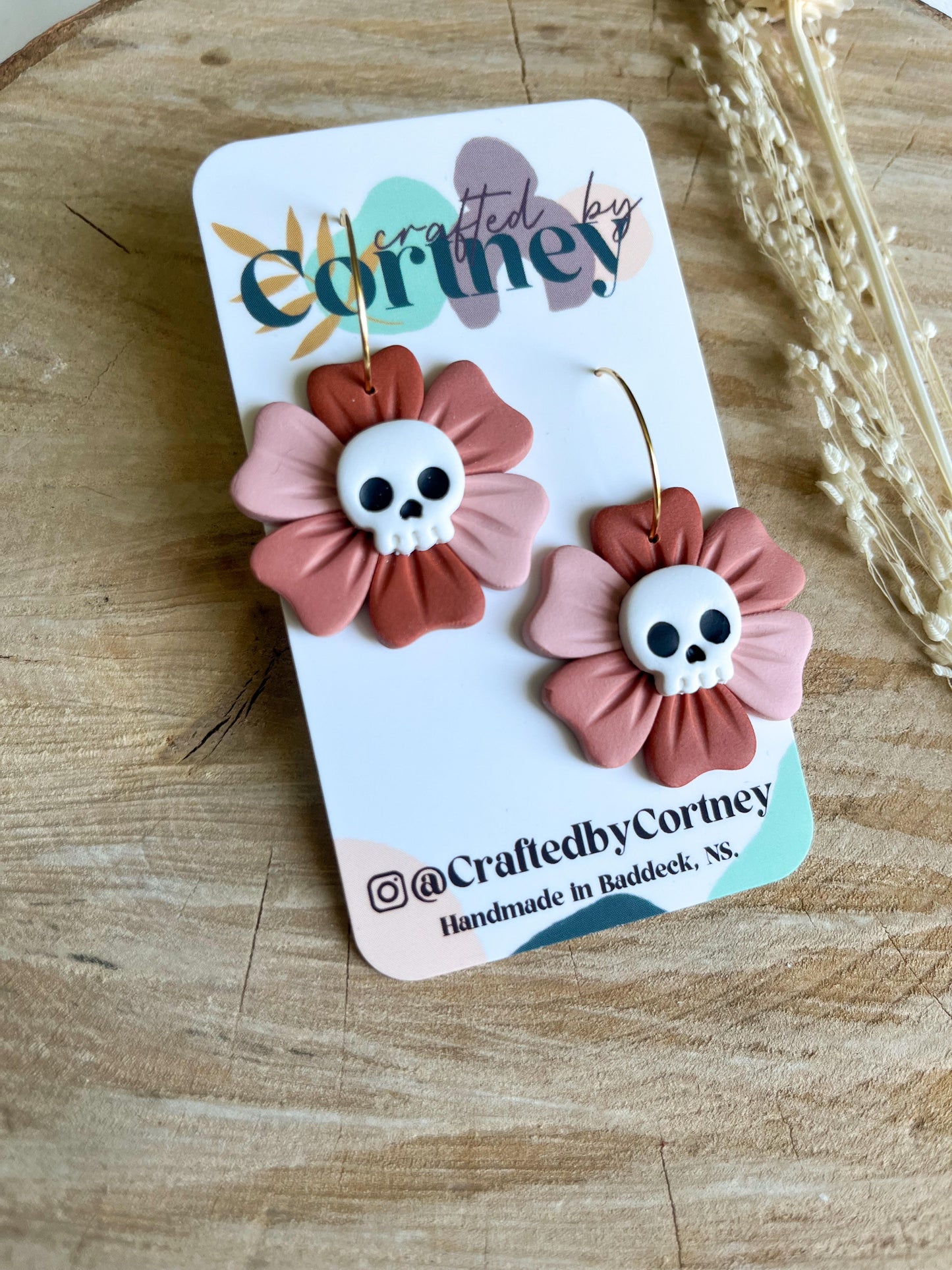 Flower Skull Hoops