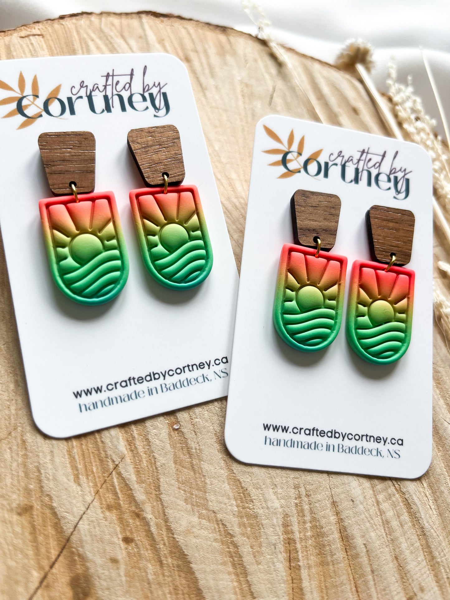 Sunset drops + walnut