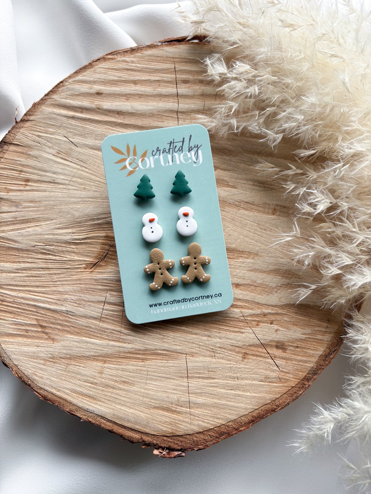 Gingerbread / Snowman / Tree Stud Trio