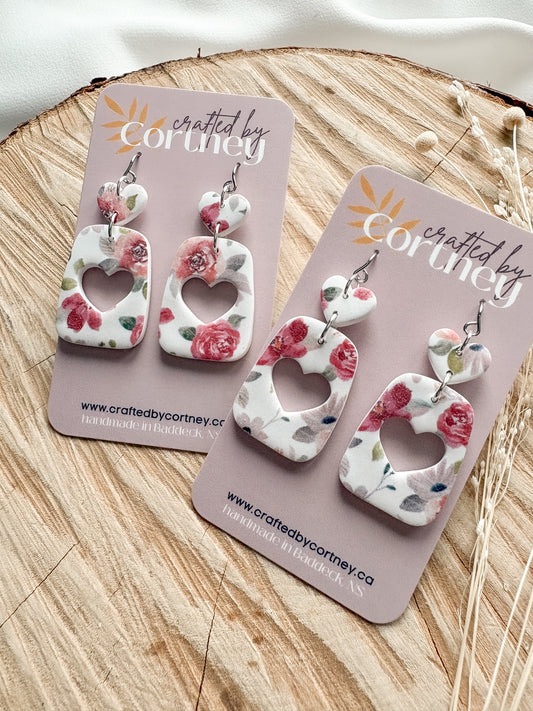 Floral Heart Dangles