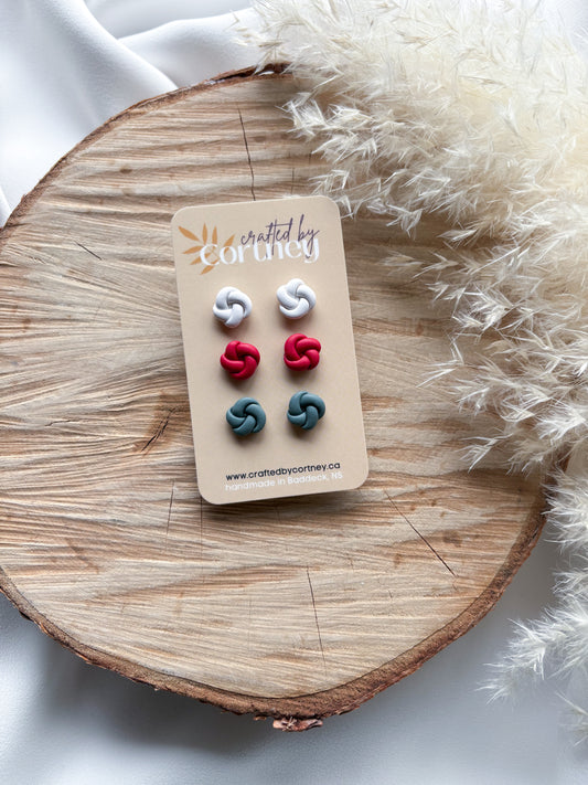 Knot Stud Trio - Holiday Edition