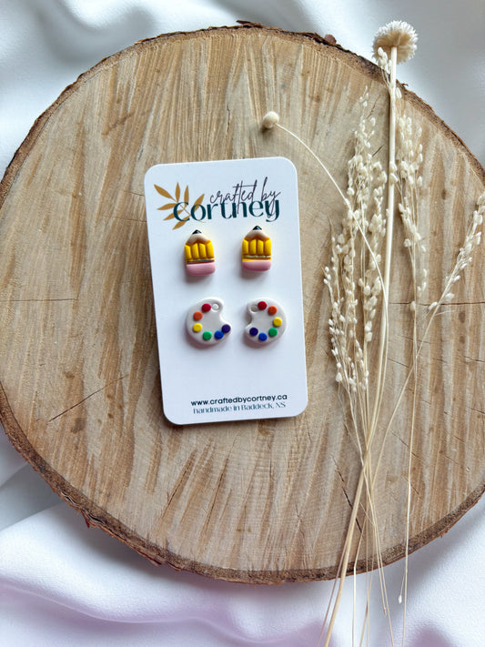Paint Palette + Pencil Stud duo