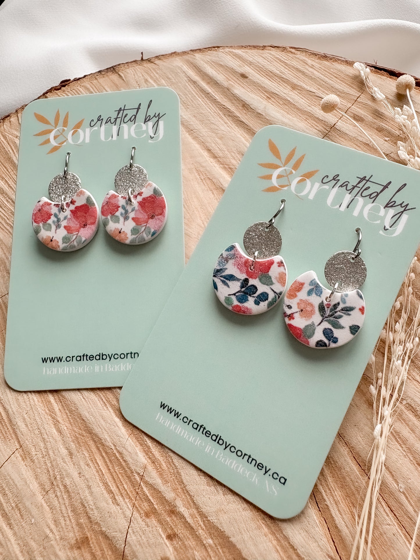 Floral Semi Circles drops