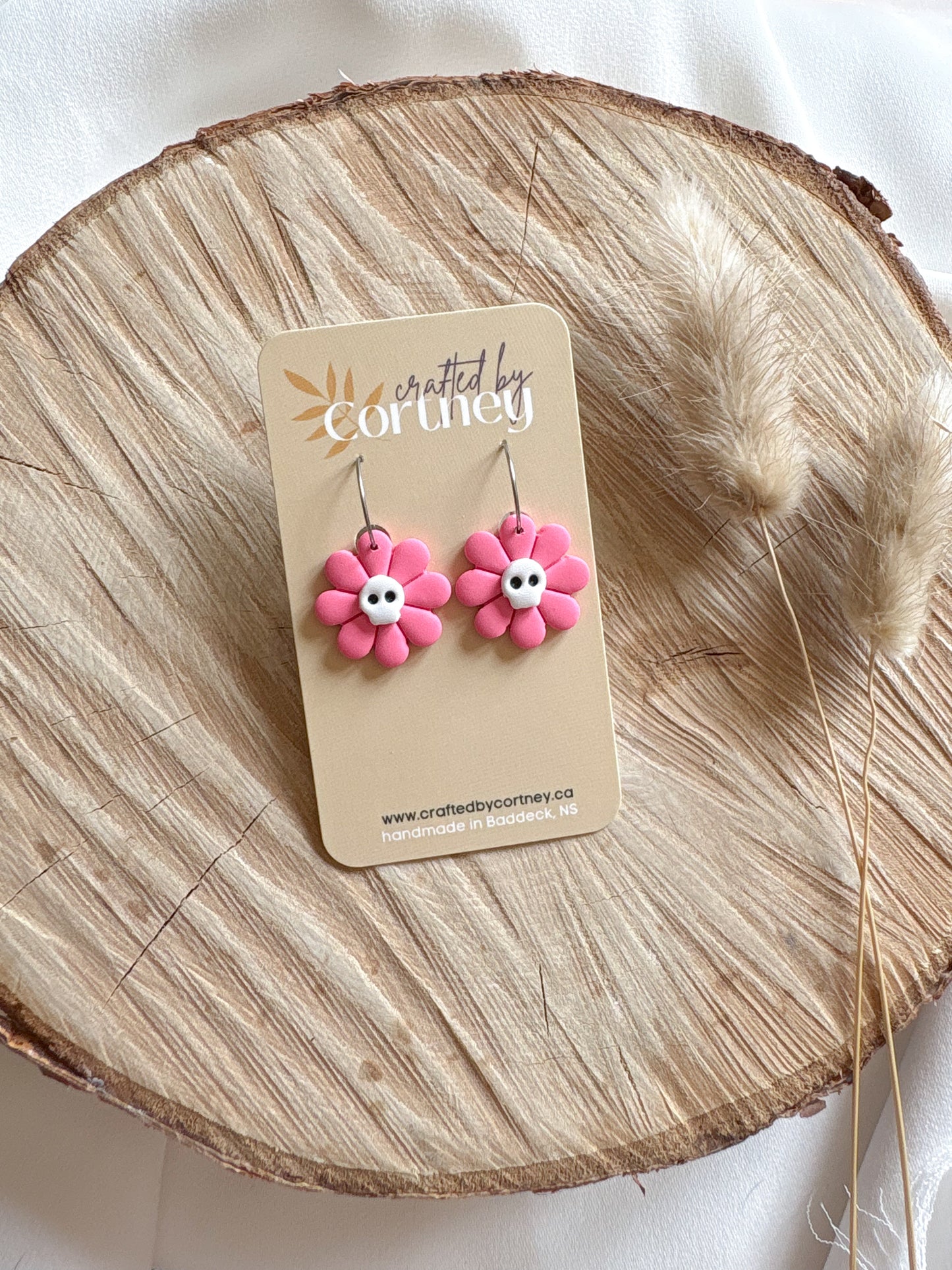 Skull Flower Hoops