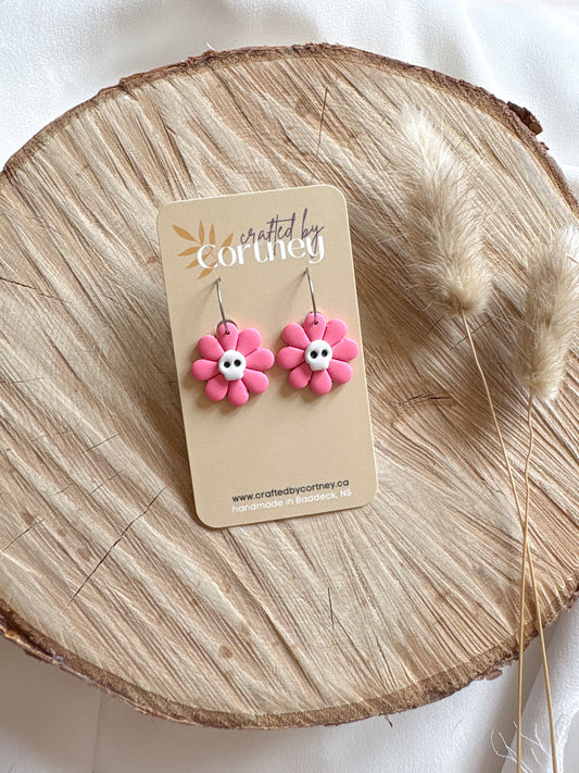 Skull Flower Hoops