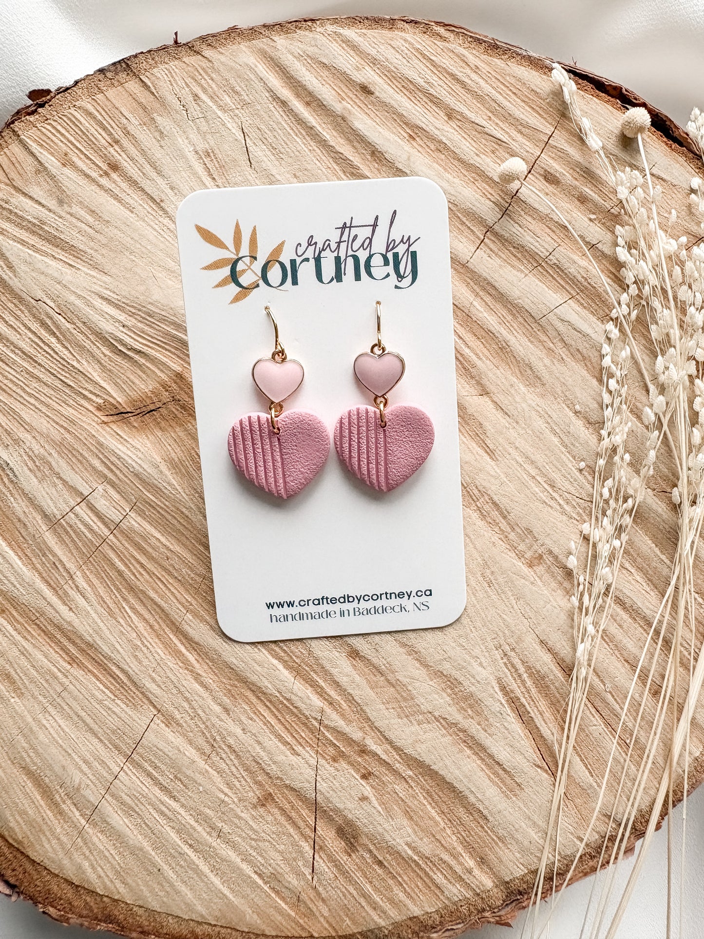 Double Heart drops - Pink