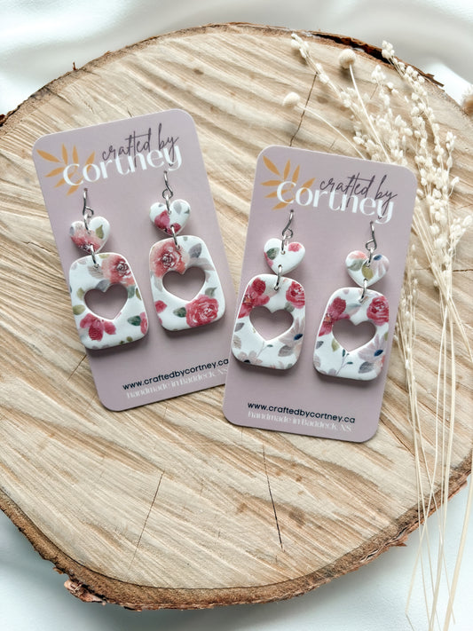 Floral Heart Dangles