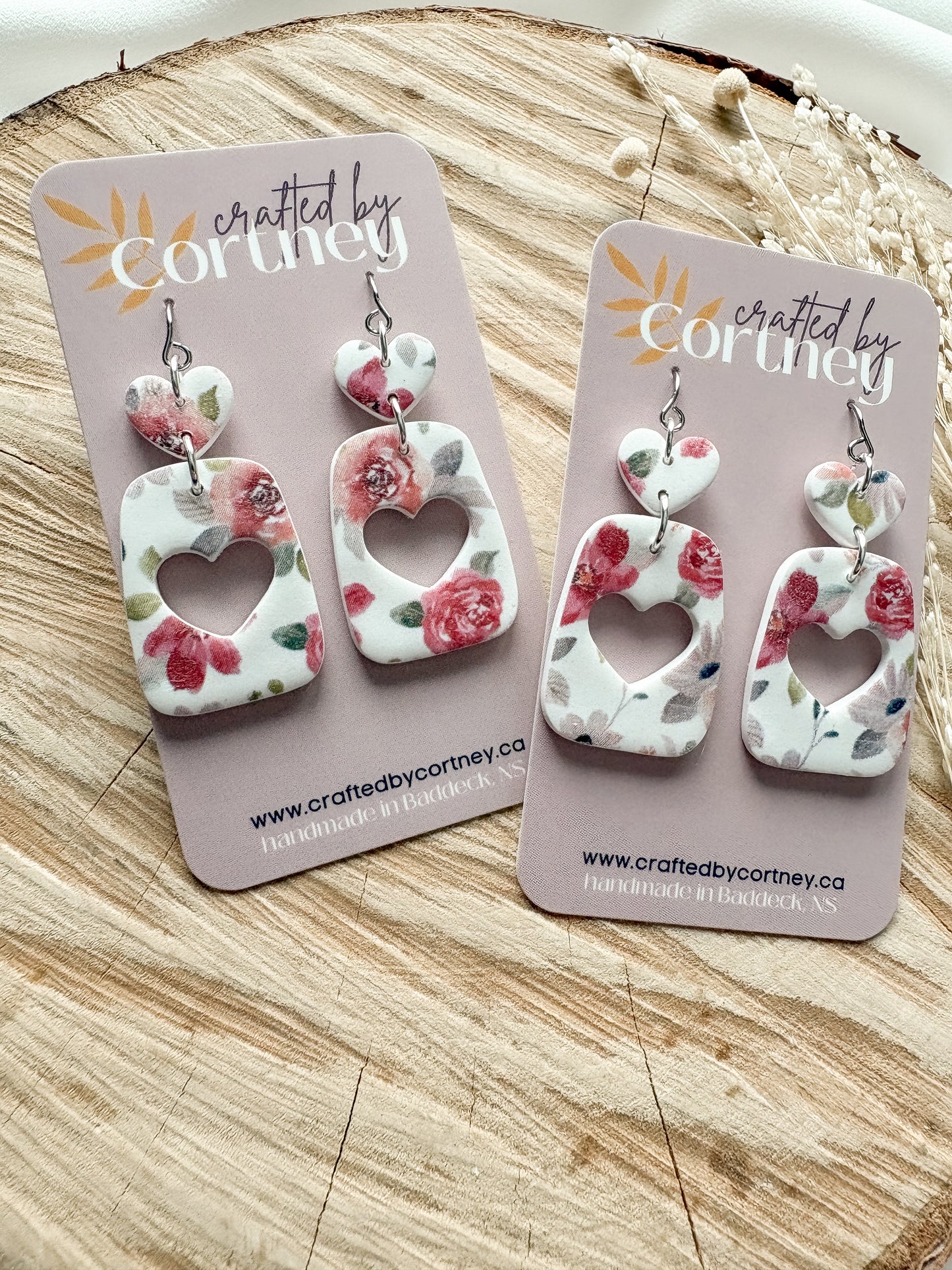 Floral Heart Dangles