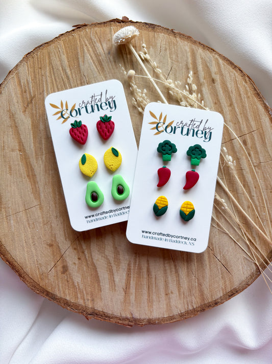 Fruit & Veggie Stud Trios