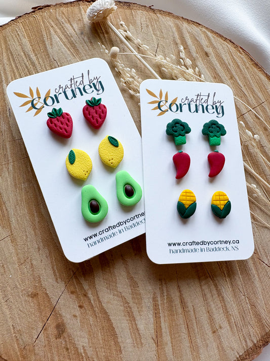 Fruit & Veggie Stud Trios